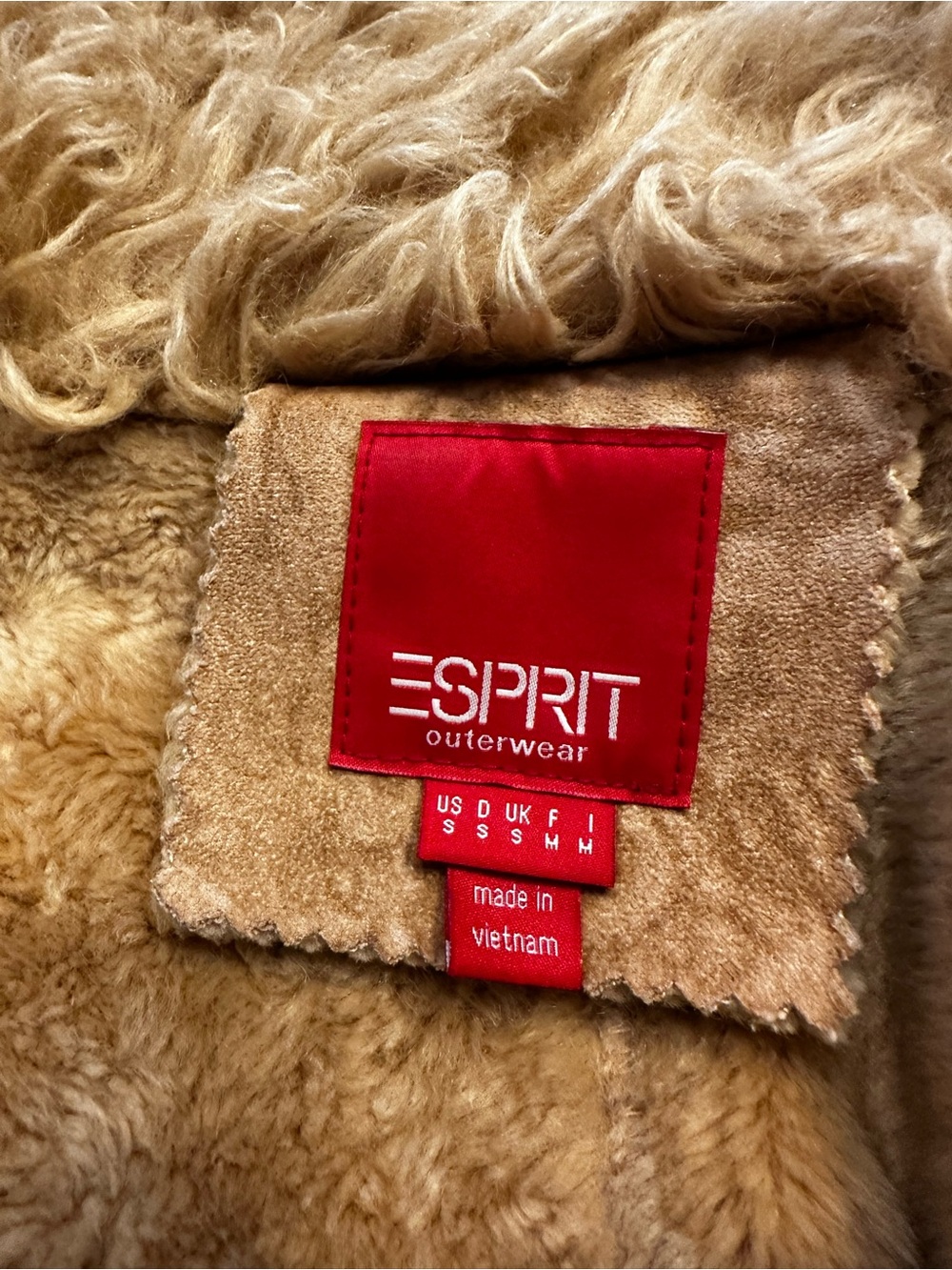 ESPRIT Tan Patterned Faux Shearling Jacket - Picture 4 of 6